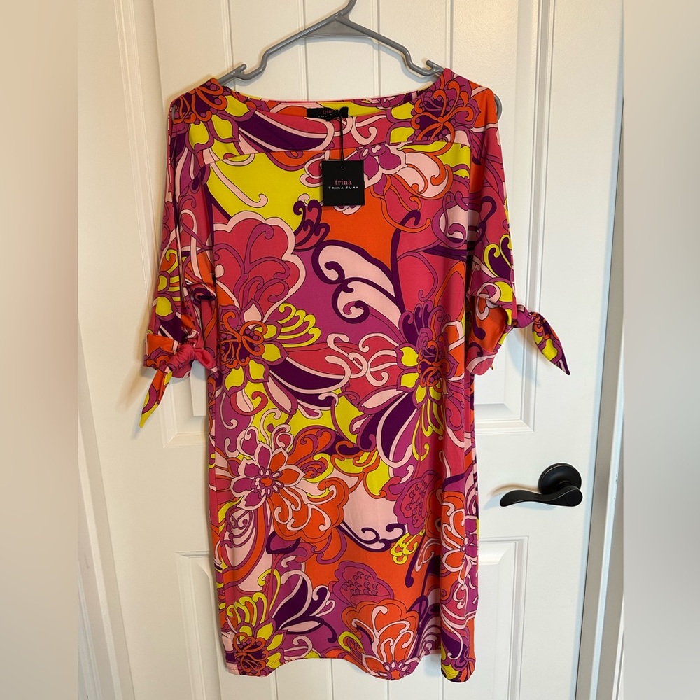 🆕 Trina Turk Dress with Tie Sleeves